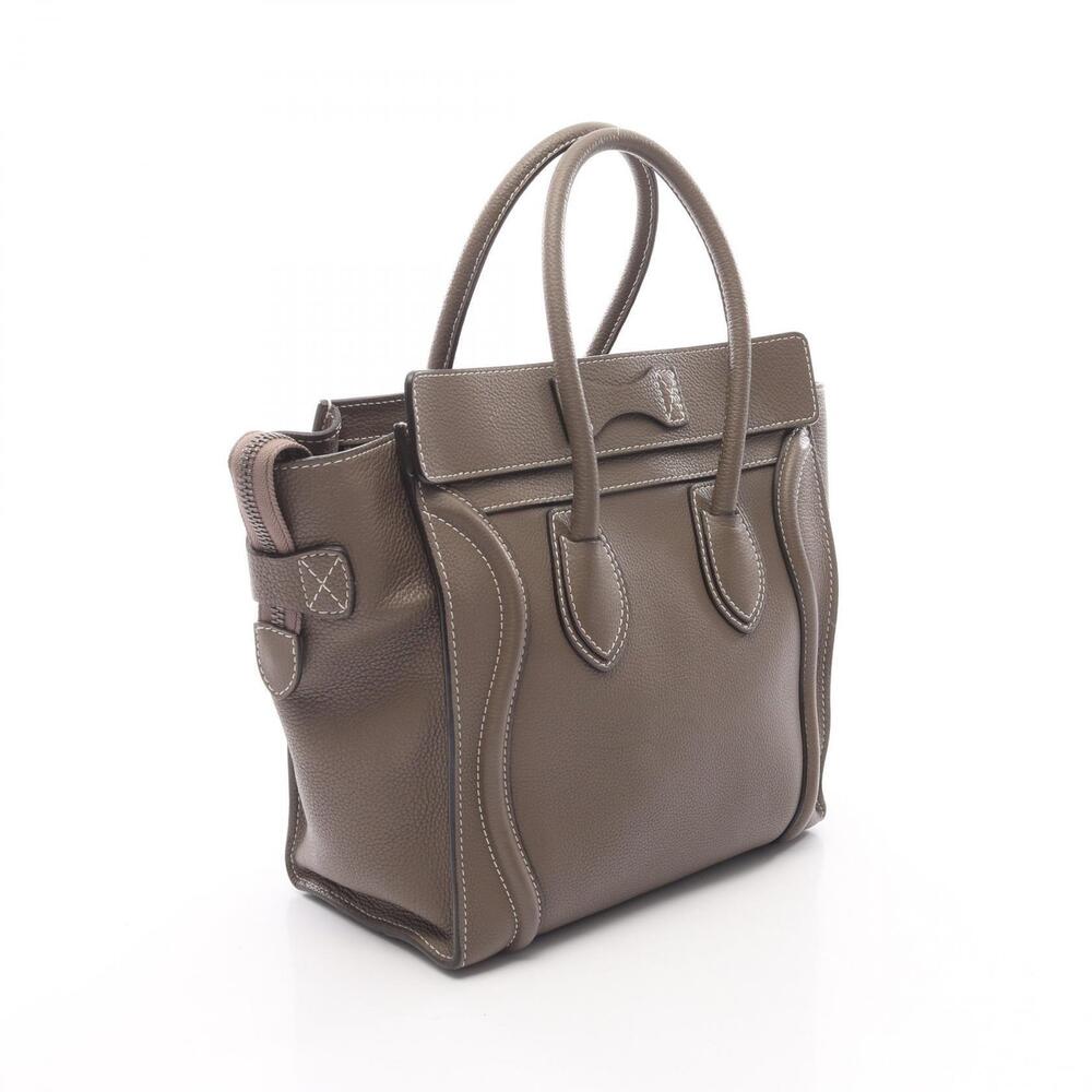 Celine Tote Luggage Bag Shopper Gray Leather